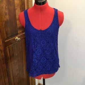 Fetching Kenar sleeveless blouse, size S, lace on front, cotton/nylon